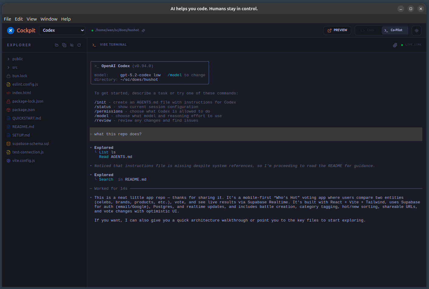 Cockpit Interface Code
